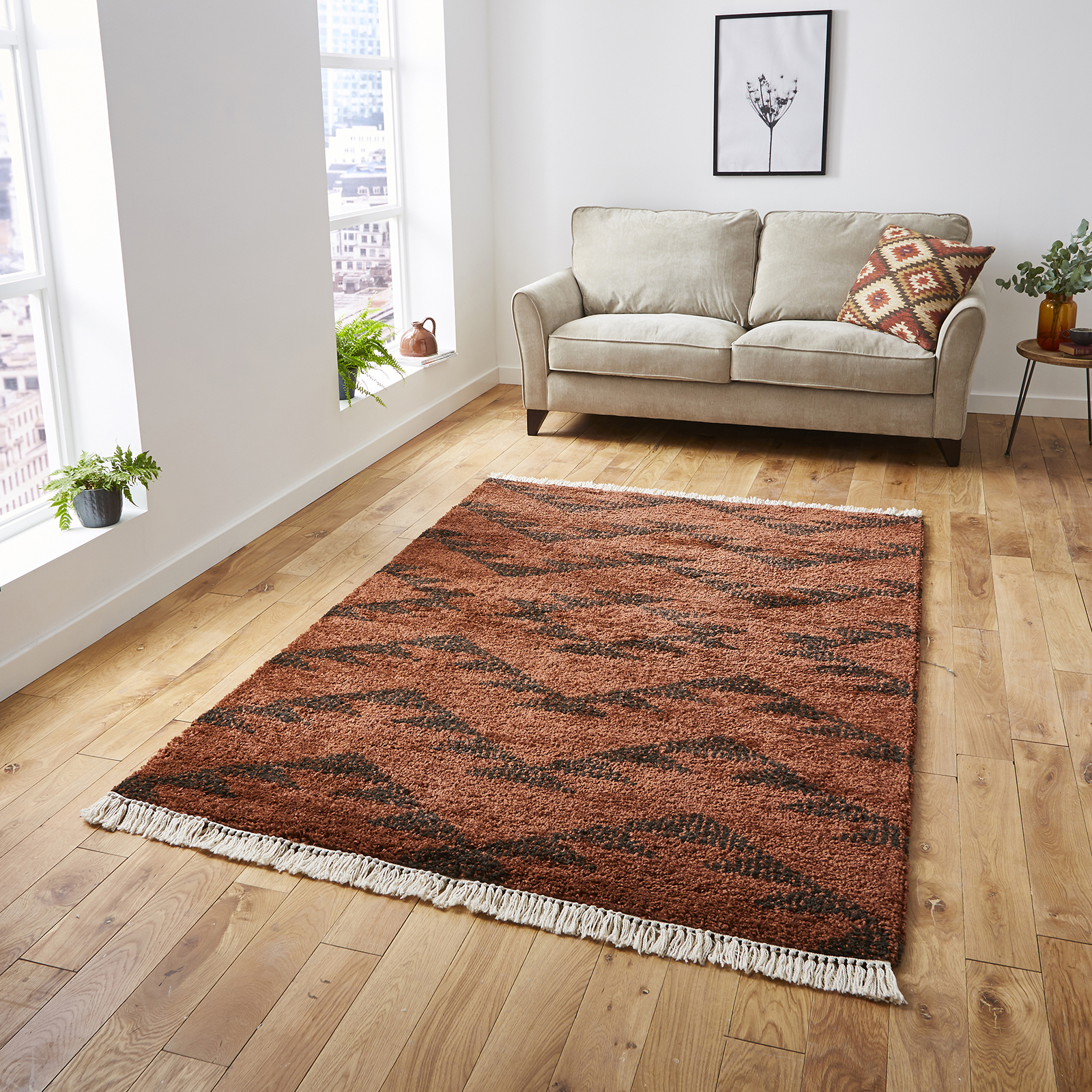 Boho 8733 Rugs In Terracotta Buy Online From The Rug Seller Uk